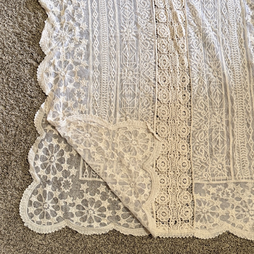 Blue Island Cream Lace Swim Coverup - S/M - Picture 8 of 10